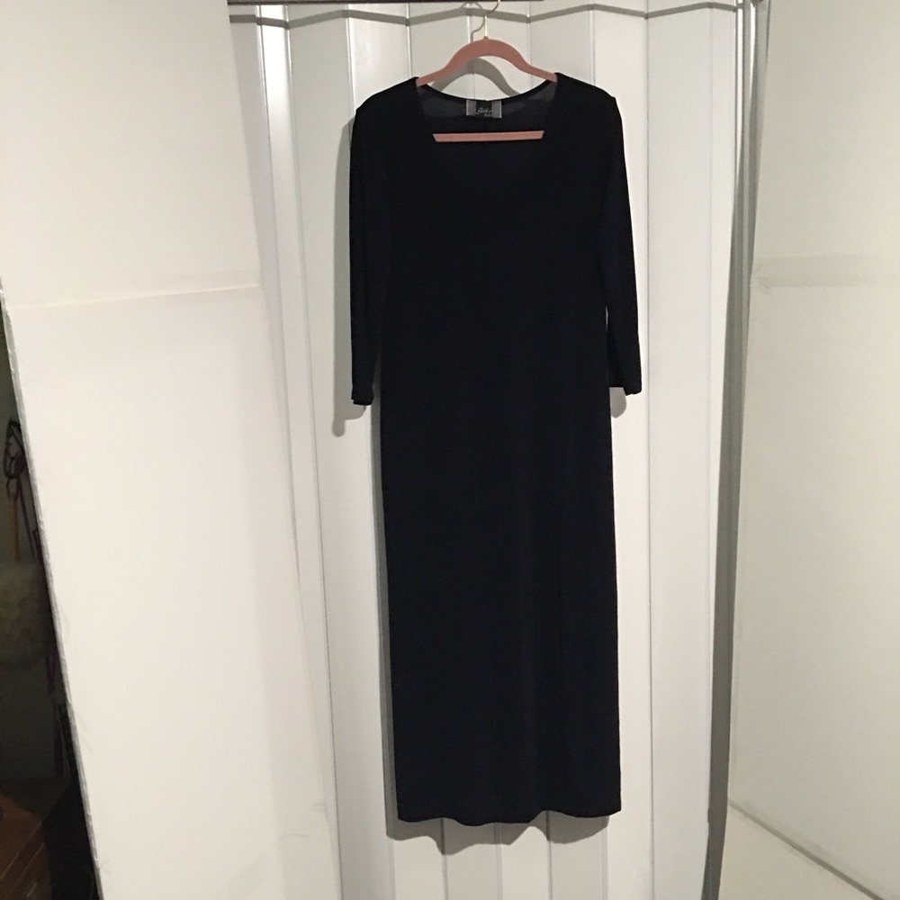 Slinky Brand Long Sleeved Navy Dress Sz M